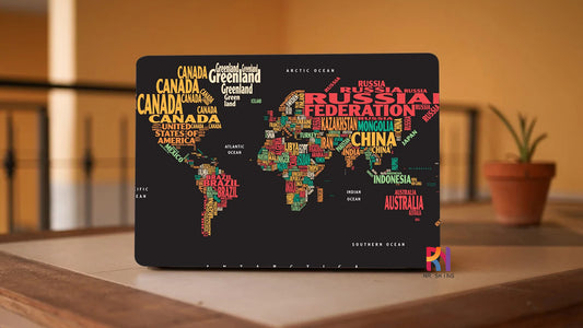 World Map Laptop Skin