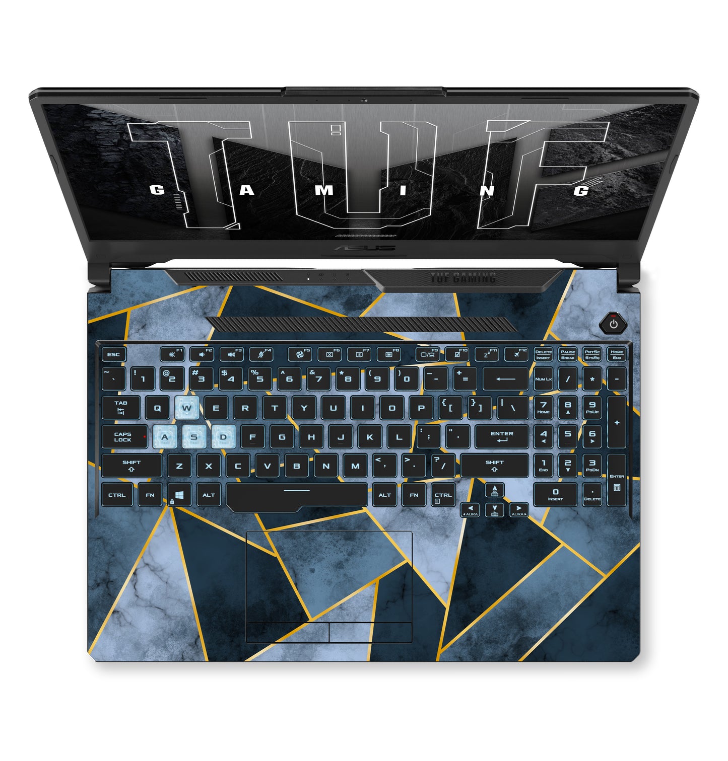 Blue Gold Strip Laptop 6D Skin