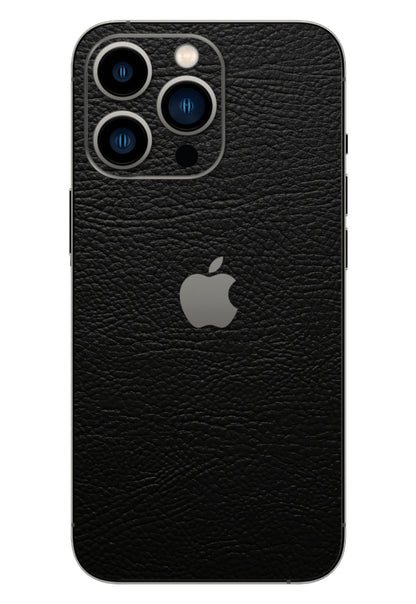 Black Leather 3M Premium Material Mobile Skins