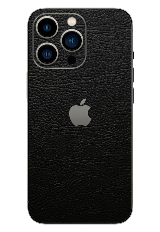 Black Leather 3M Premium Material Mobile Skins