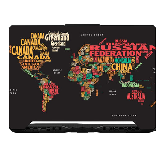World Map Laptop Skin