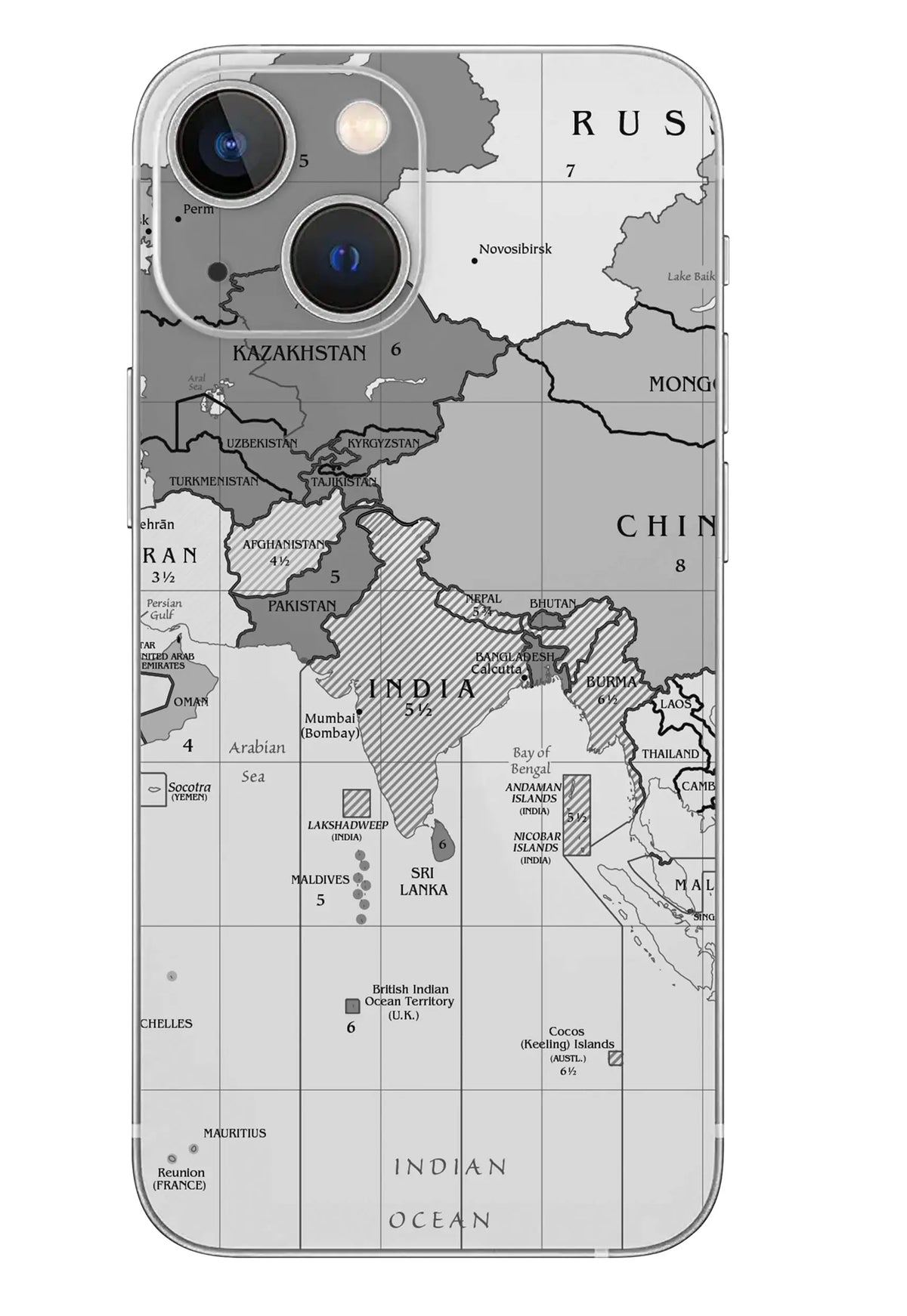 Mobile Back Sticker Map Design India Map Mobile 6D Skin - NR SKINS
