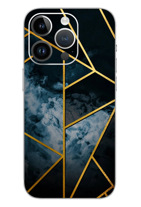 Gold Blue Marble Mobile 6D Skin