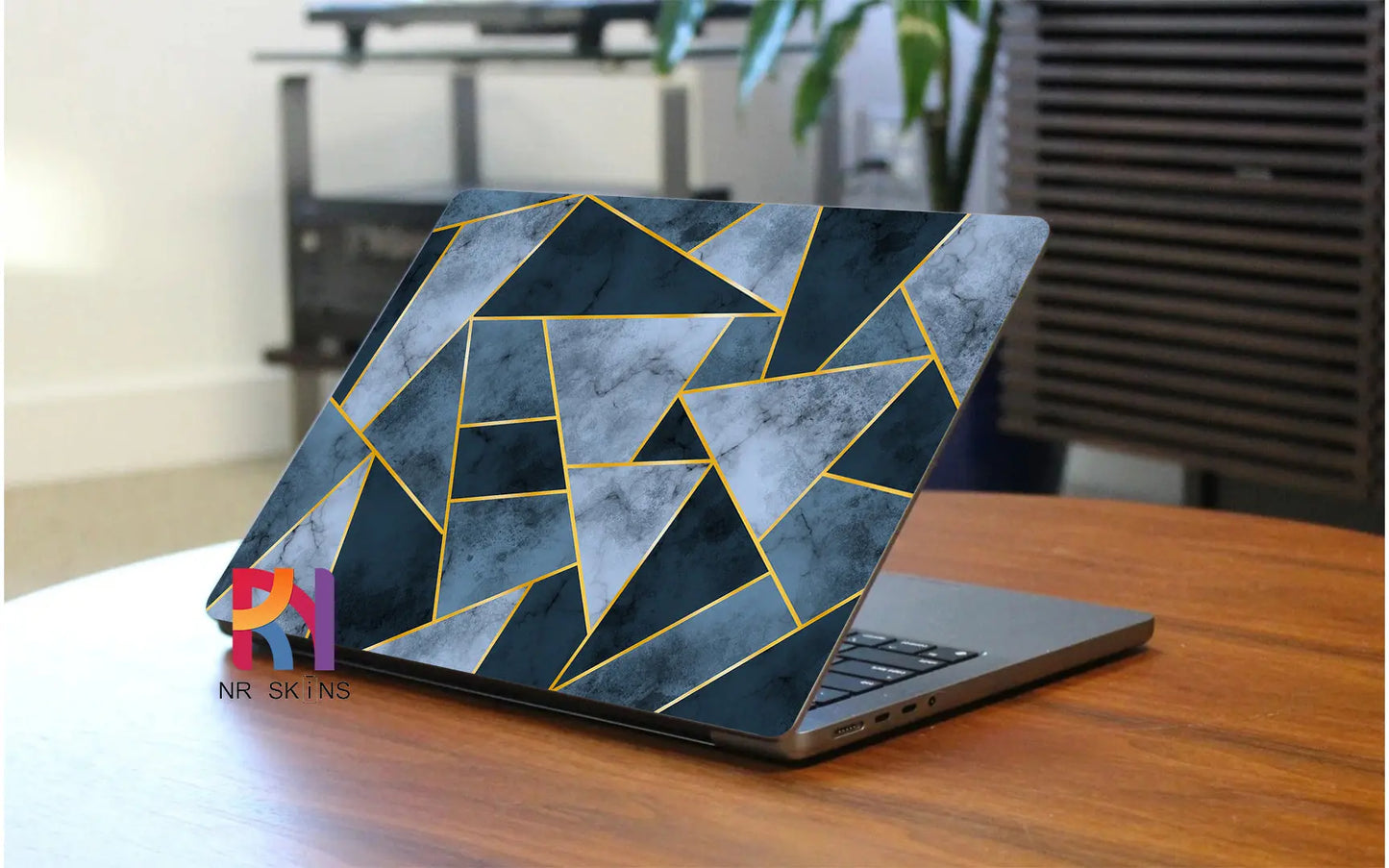 Blue Gold Strip Laptop 6D Skin