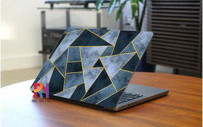 Blue Gold Strip Laptop 6D Skin